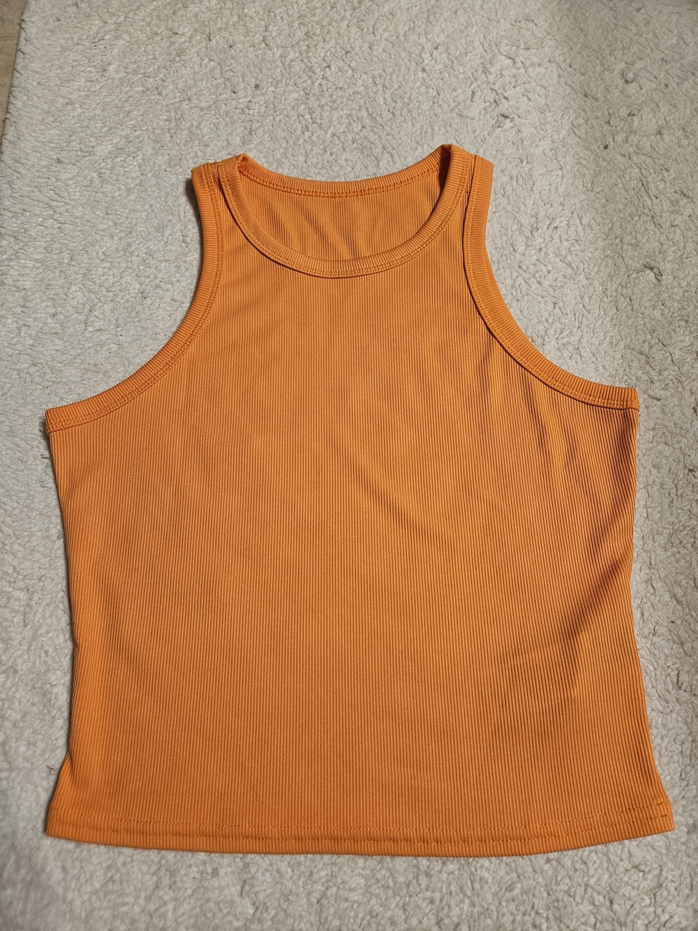 SHEIN Orange Ribbed Tank Top